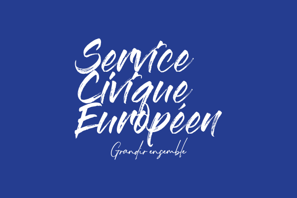 White text on blue background 'Collectif pour un Service Civique Européen'