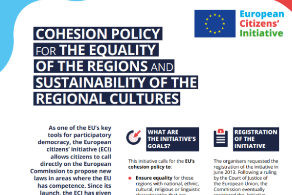 screenshot of the document with words 'COHESION POLICY FOR THE EQUALITY OF THE REGIONS AND SUSTAINABILITY OF THE REGIONAL CULTURES'