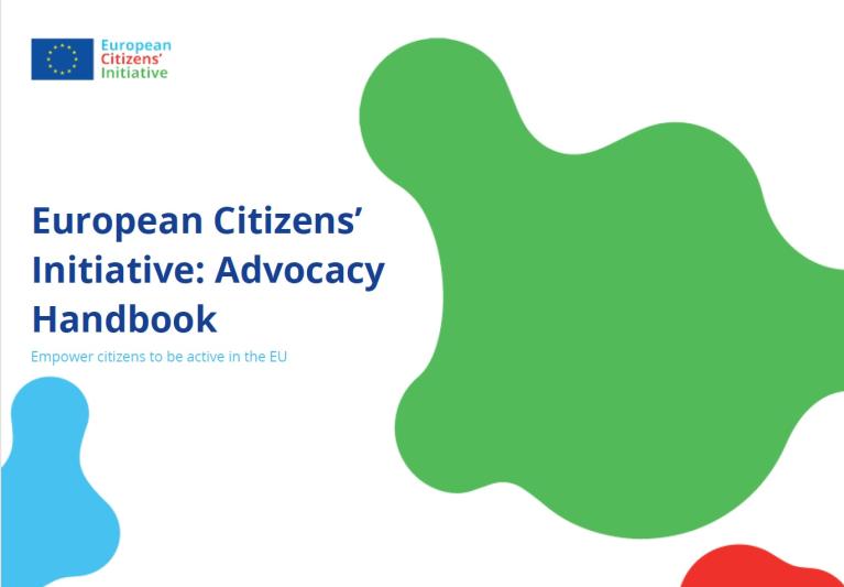 Advocacy handbook cover page with title and ECI logo