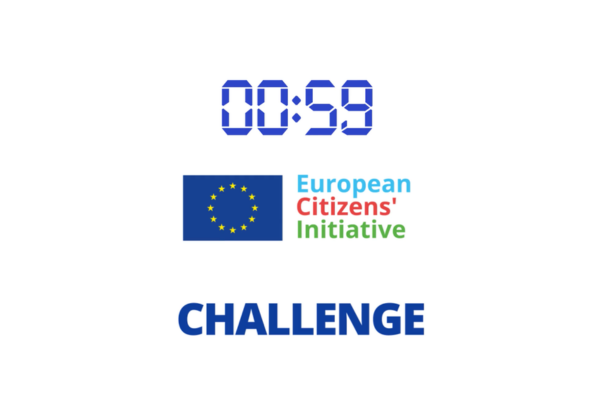 Screenshot of video depicting the ECI logo, a 1 minute countdown, and blue text 'CHALLENGE: