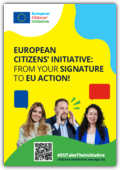 Cover of a flyer about the European citizens' initiative highlighting the results of successful initiatives